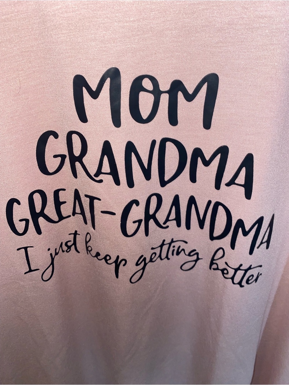Women’s pink "Mom Grandma Great-Grandma" graphic t-shirt NEW SZ XL - Picture 1 of 3